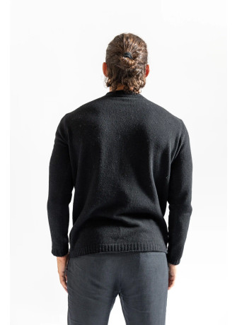 copy of Crew-neck sweater with mélange yarn curl