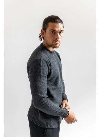 copy of Crew-neck sweater with mélange yarn curl