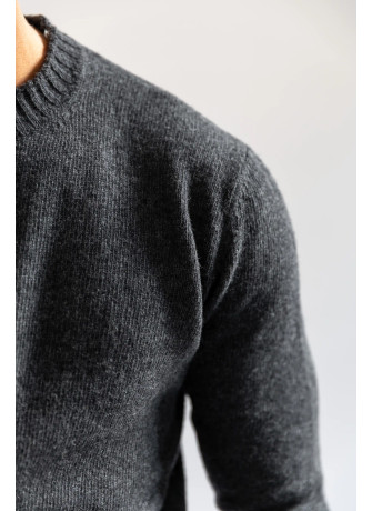 copy of Crew-neck sweater with mélange yarn curl