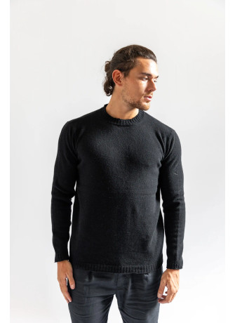 copy of Crew-neck sweater with mélange yarn curl