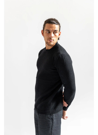 copy of Crew-neck sweater with mélange yarn curl