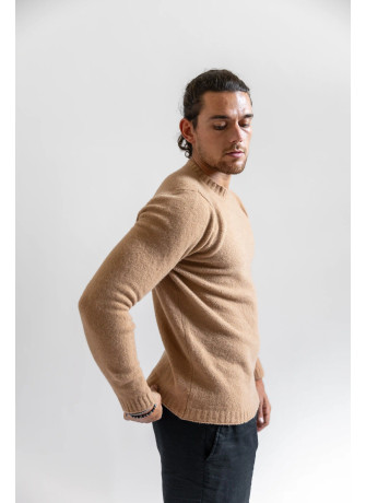 copy of Camel-colored men's virgin wool crew-neck sweater