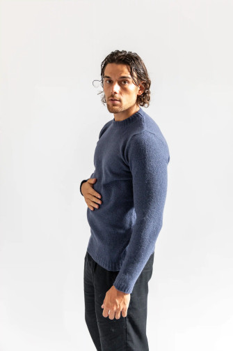 copy of Camel-colored men's virgin wool crew-neck sweater