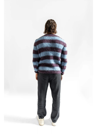 copy of Striped crew-neck sweater in brushed kid mohair