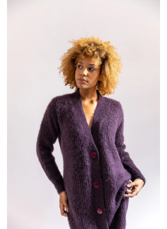 Cardigan in kid mohair color panna