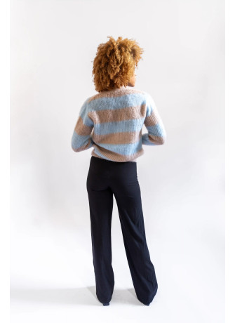 copy of Short striped cardigan in brushed kid mohair