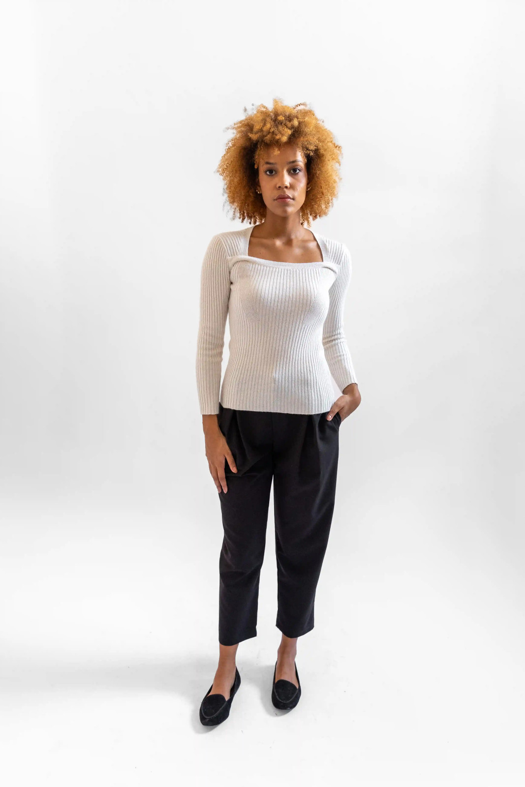 Maglia scollo quadro in...