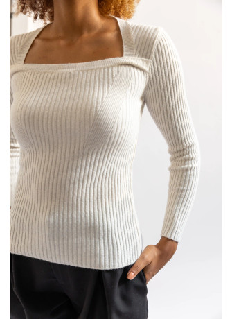 copy of Square-neck sweater in wool and cashmere