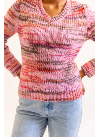 copy of Printed yarn wool blend V-neck sweater