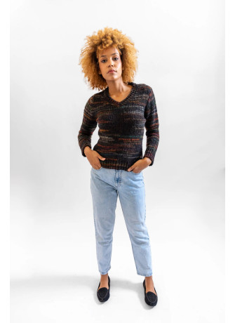 copy of Printed yarn wool blend V-neck sweater