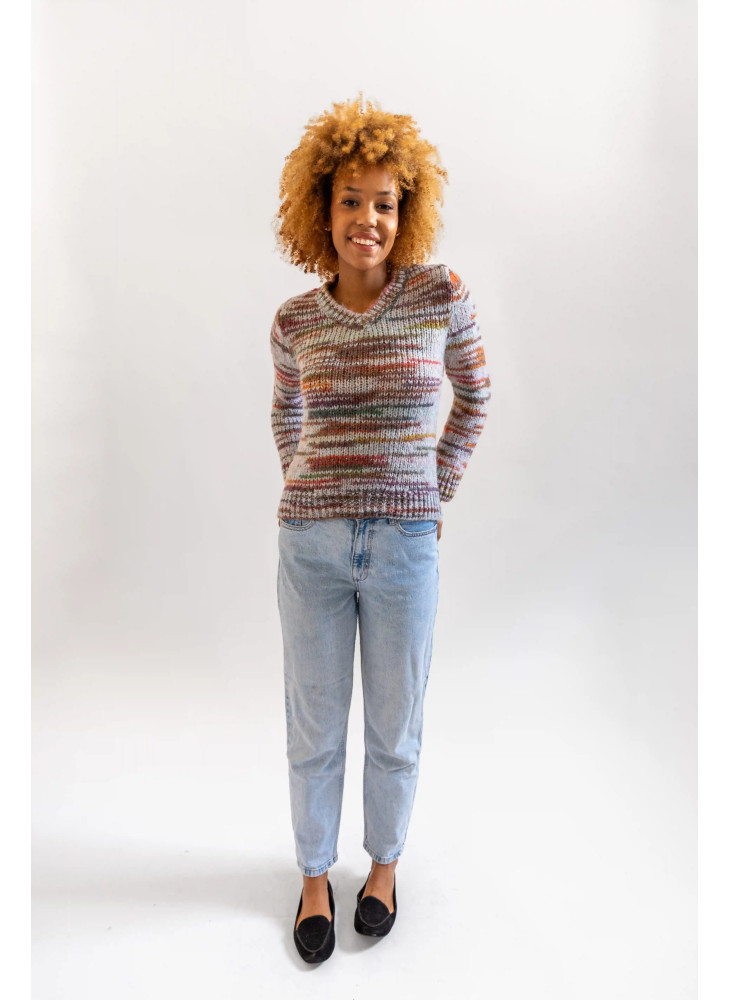 copy of Printed yarn wool blend V-neck sweater