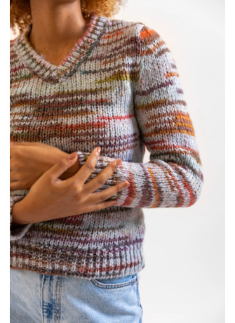 copy of Printed yarn wool blend V-neck sweater