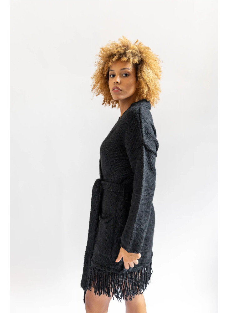 copy of Knitted coat with fringes