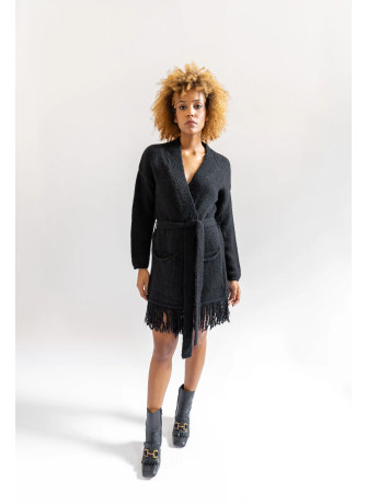 copy of Knitted coat with fringes