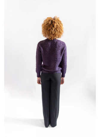 copy of Solid color short cardigan in brushed kid mohair