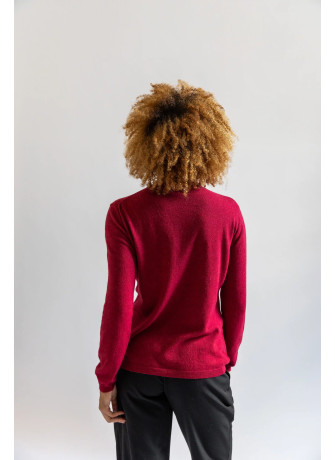 Maglia dolcevita misto cashmere color rosso