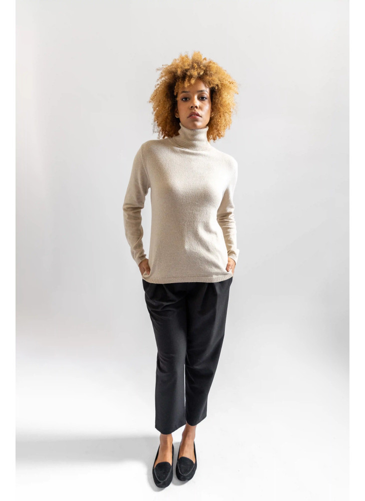 Maglia dolcevita misto cashmere color grigio