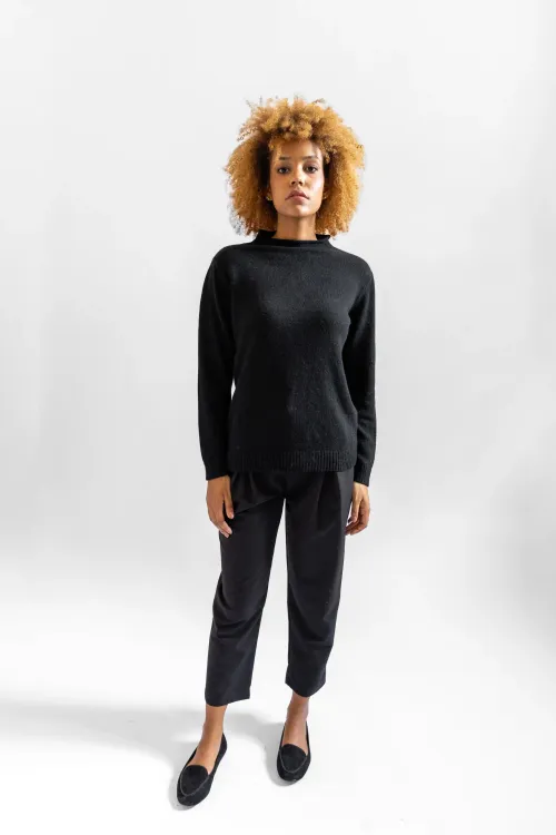 Maglia collo caminetto lana...