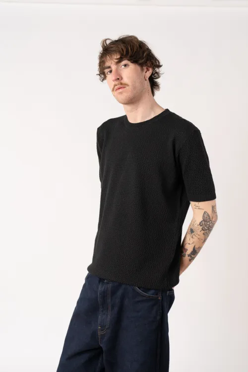 100% black honeycomb cotton...