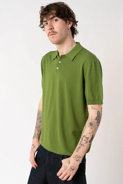 Green short sleeve polo shirt