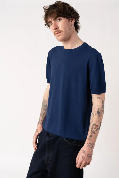 Blue shaved half-sleeve...