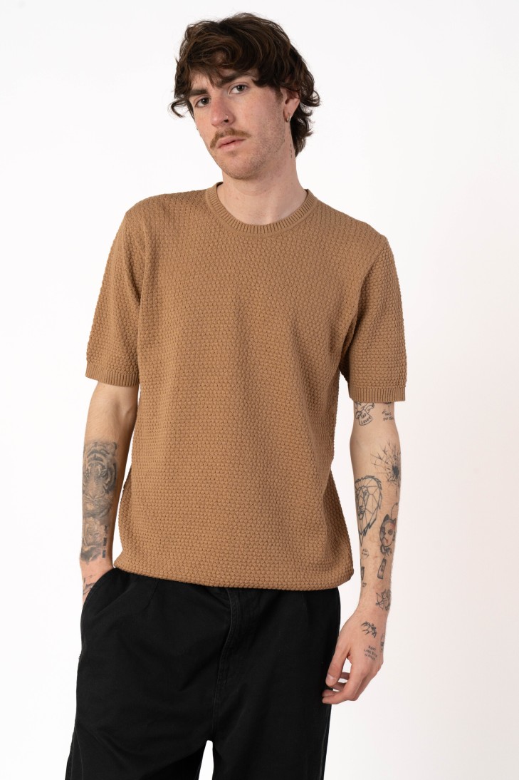 100% green honeycomb cotton crew neck