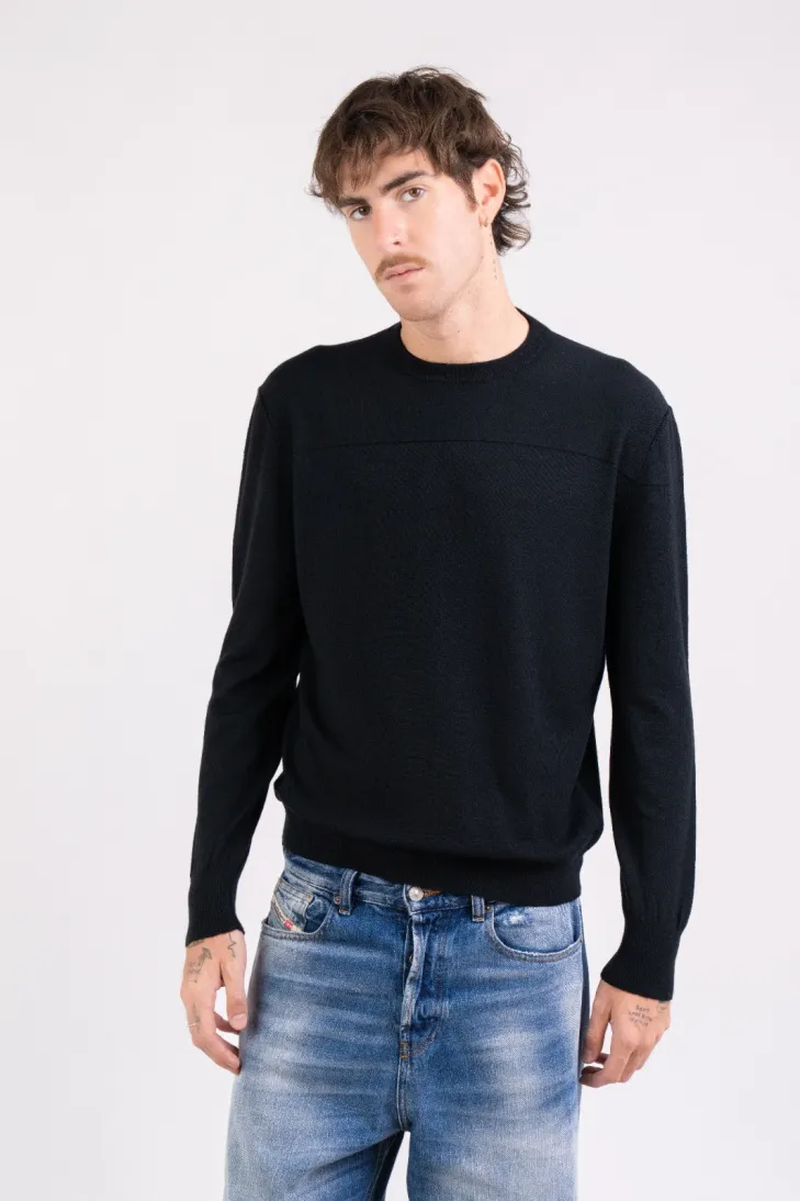 Maglia girocollo in modal light blu navy