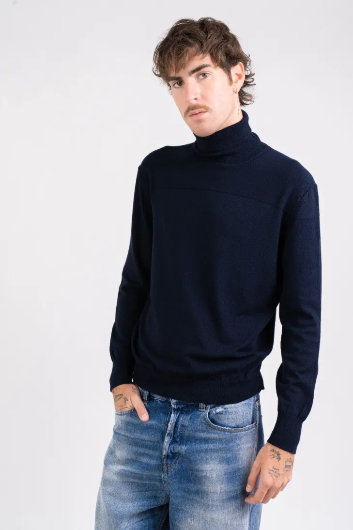 Maglia collo alto in modal light nero