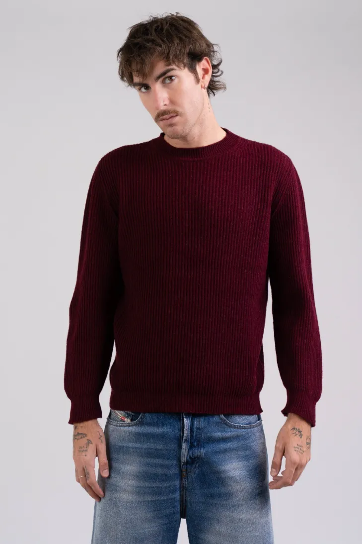 Maglia girocollo a maglia inglese nero
