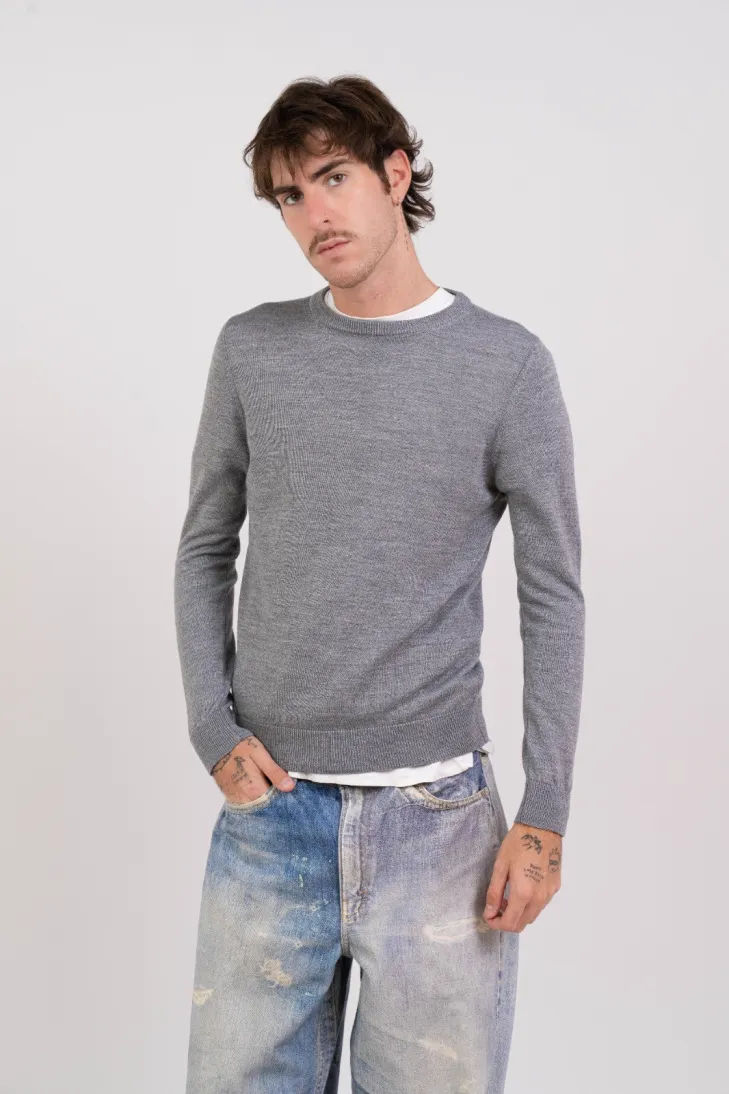 Maglia girocollo 100% lana merinos nero