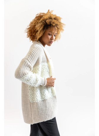 Wool blend coat with bouclé yarn