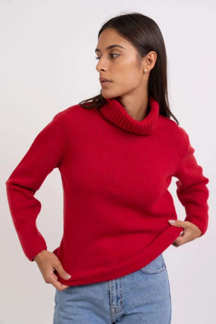 Maglione collo alto morbido cashmere blend