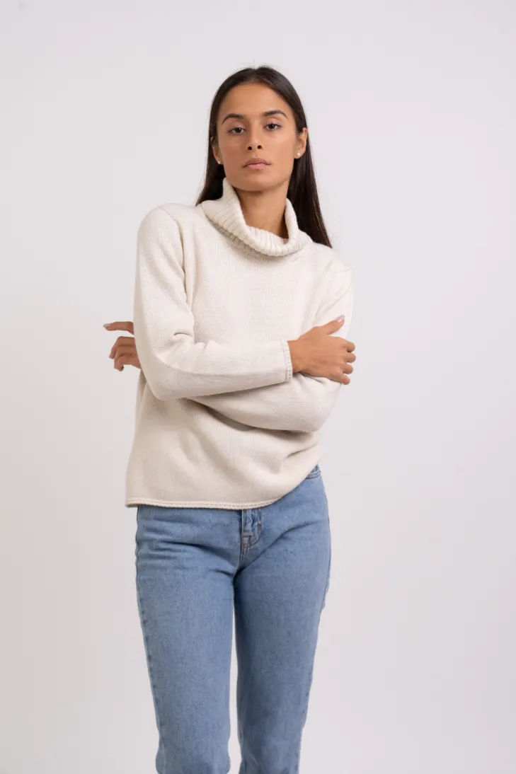 Maglione collo alto morbido cashmere blend
