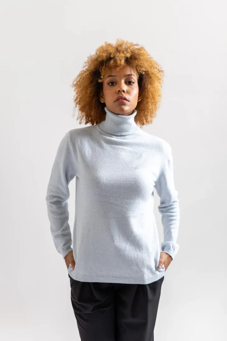 Maglia dolcevita misto cashmere color beige