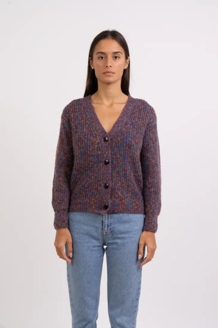 Cardigan corto in kid mohair filato stampato