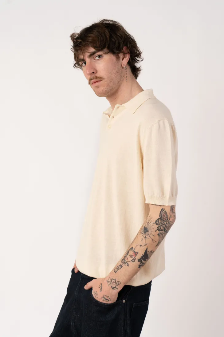Polo 100% cotone crêpe cammello