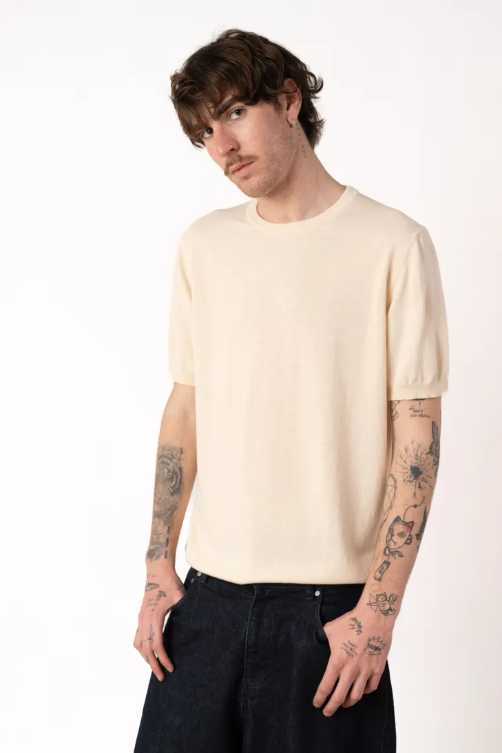 copy of Natural shaved half-sleeve crew neck