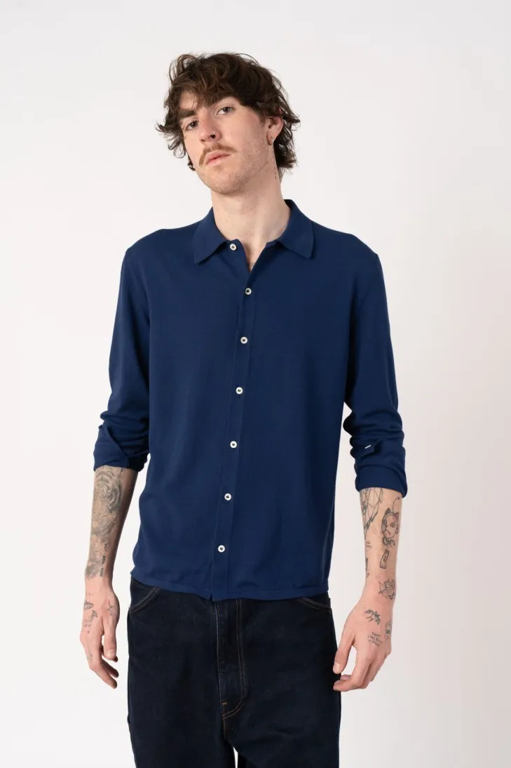 Camicia in 100% cotone crêpe cammello