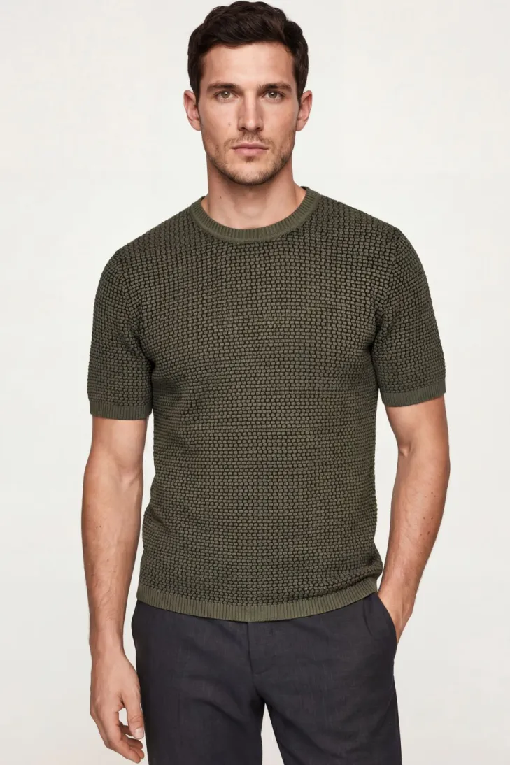 Girocollo in nido d’ape blu e nero