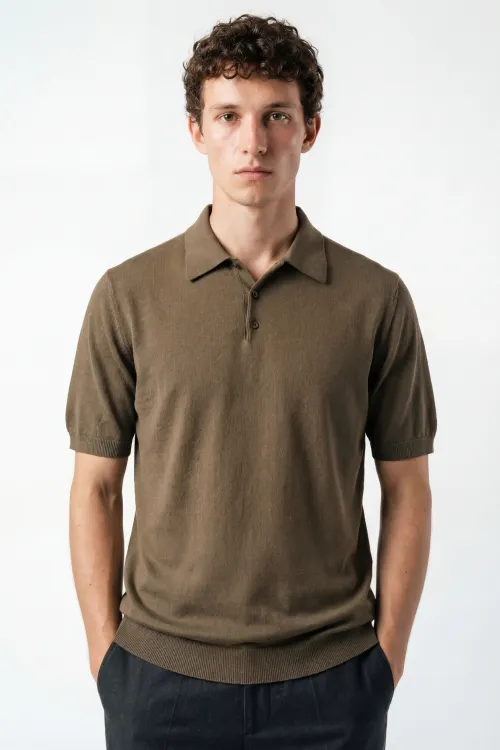 Polo 100% cotone crêpe fango