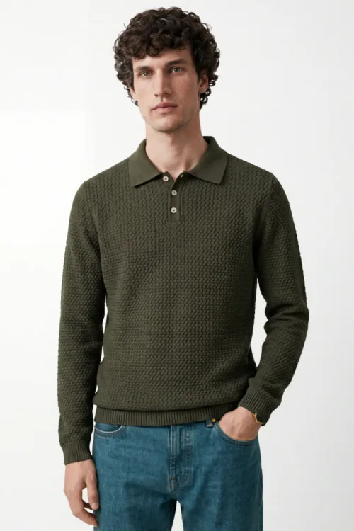 Polo manica lunga, 100%...