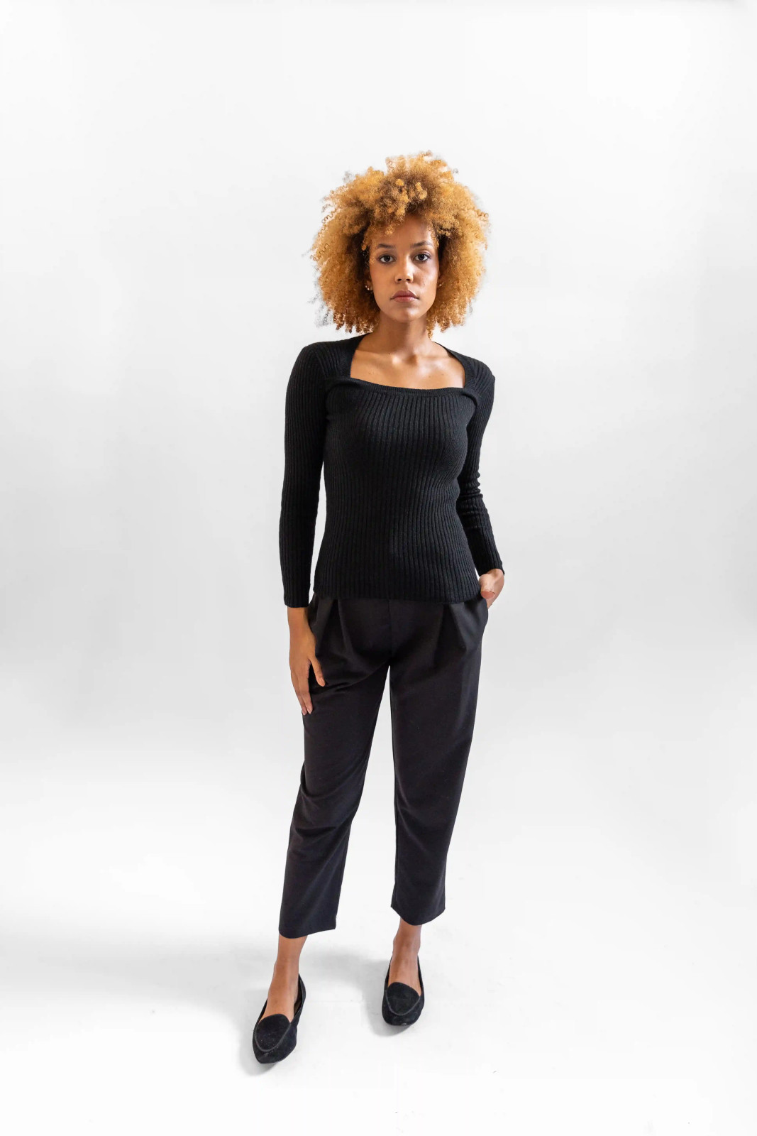 Maglia scollo quadro in...