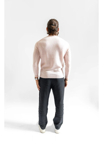 copy of Crew-neck sweater with saddle sleeve and external stitching for men